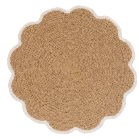 Placemat, 15" Dia Natural Scalloped Jute