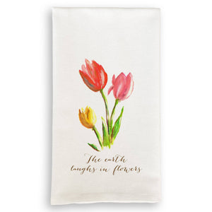 Tea Towel, Three Tulips, The Earth Laughs in Flowers