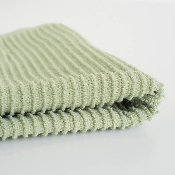 Dishcloths, Sage Green Ripple Set/2