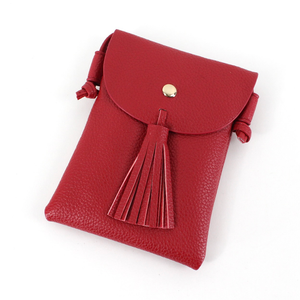 Crossbody Bag w/Tassel Décor: Red