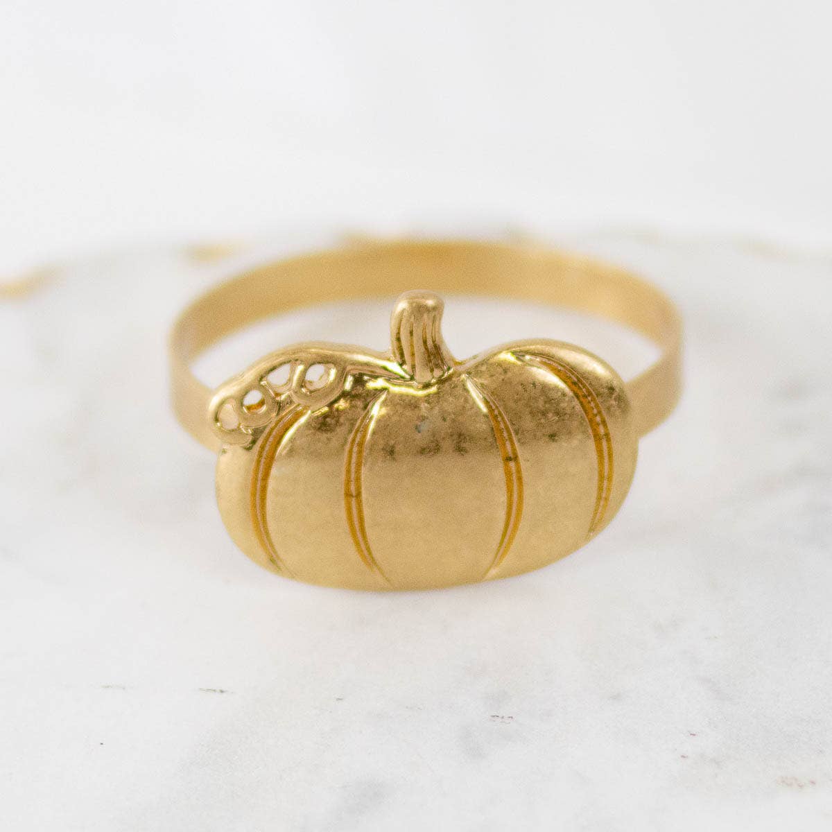 Napkin Ring, Pumpkin  Matte Gold   2"