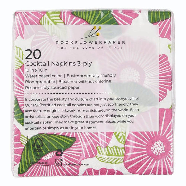 Poppy Papaver Paper Cocktail Napkins