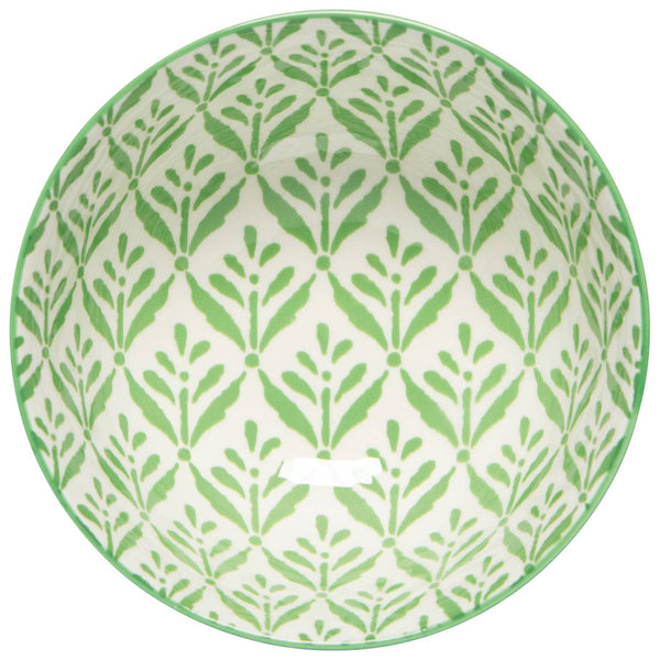 Green Leaf Stamped Bowl 4 inch