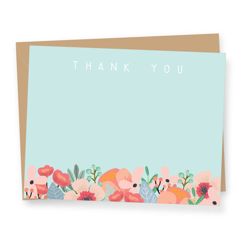 Boxed Flat Notes, Floral Thank You Set/8