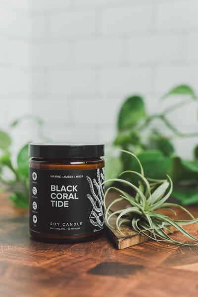 Soy Candle - Black Coral Tide - 9 oz.