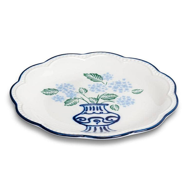 Floral in Vase Small Plate Blue