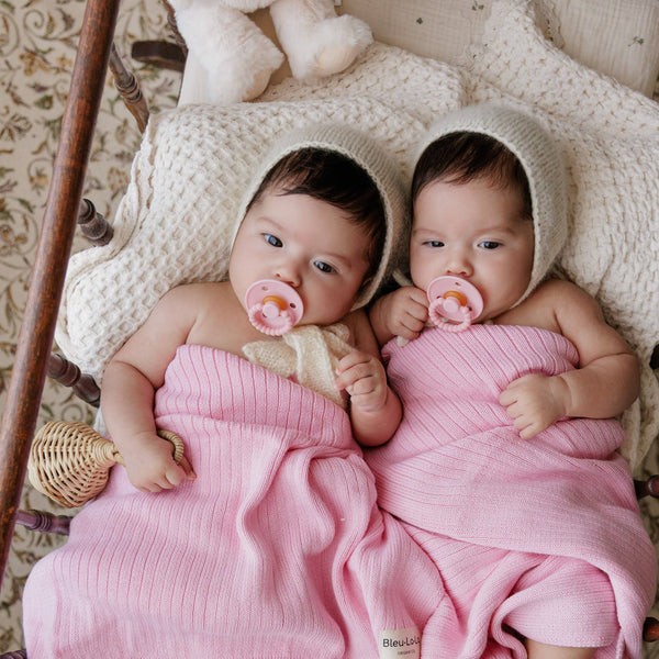 Pacifier + Clip Set,  Blush Pink