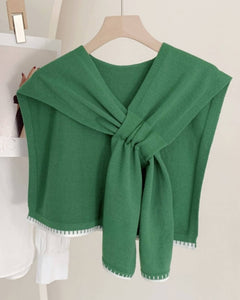 Mini Shoulder Cross-Front Scarf : Green