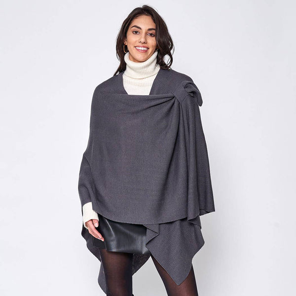 Ruana with Shoulder Loop: Black