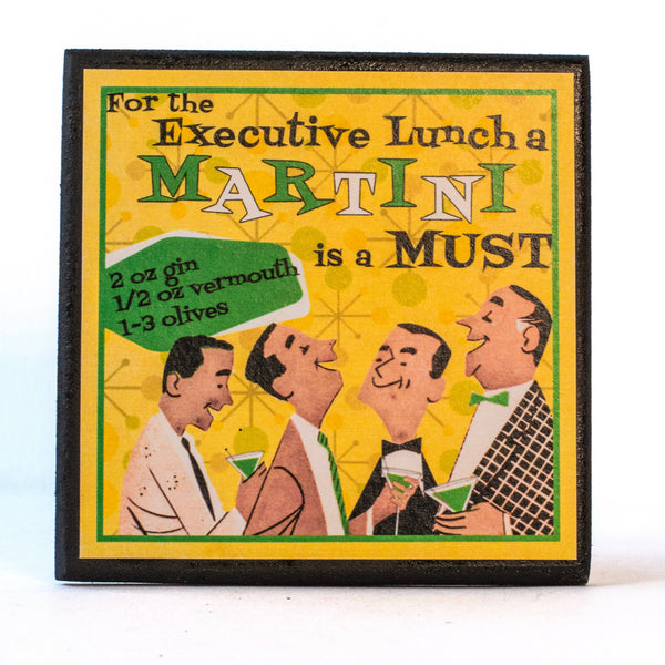 Coaster Set, Retro Cocktail Recipe Drink
