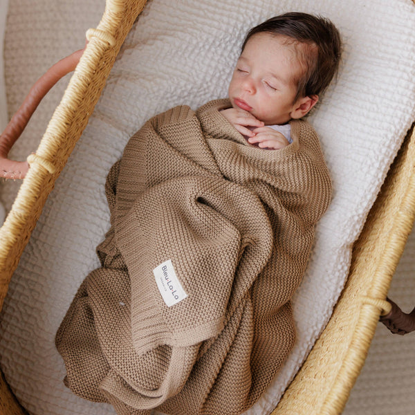 Baby Blanket, Hertiage Knit Organic Cotton : Oatmeal
