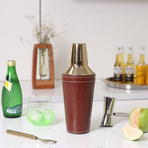 Faux Leather Cocktail Shaker