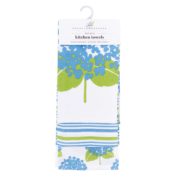 Hydrangea Kitchen Towels, Set/ 3