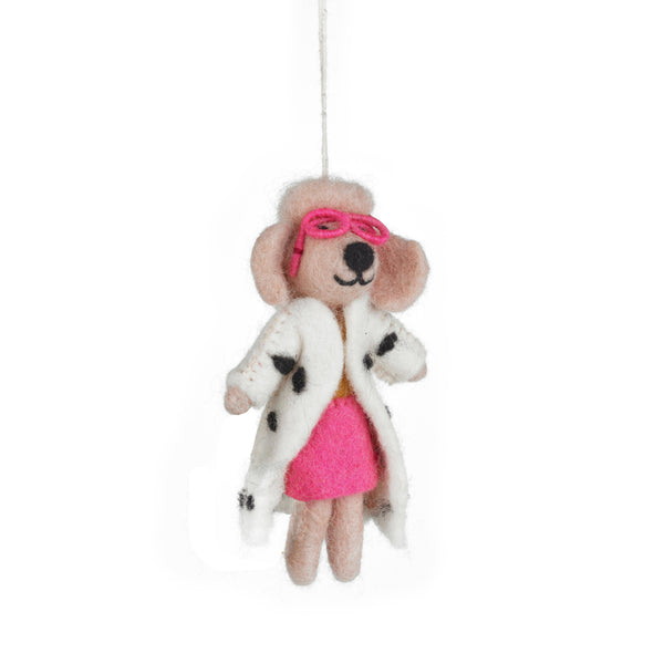 Ornament, Felt, Dellie the Fashion Poodle