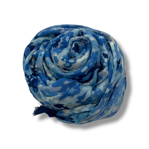 Scarf, Meadow Floral with Tassels: Green