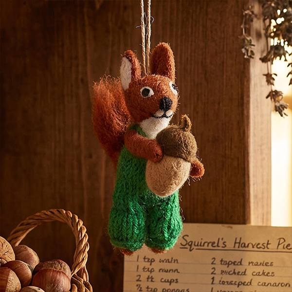 Ornament, Felt, Nelly Nutkins Squirrel