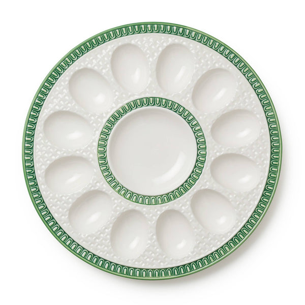 Le Jardin Embossed Rattan Egg Plate 12.25 in