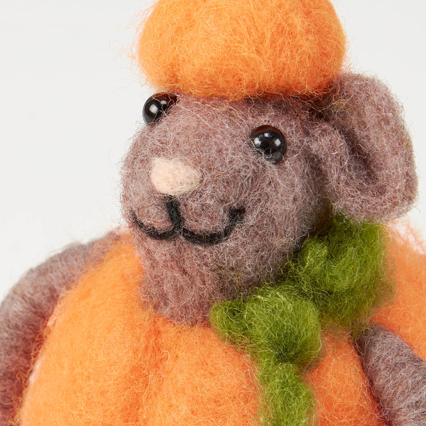 Ornament, Felt, Mouse Pumpkin Critter