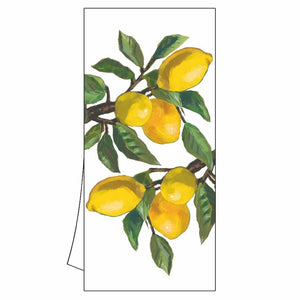 Tea Towel, Lemon Musee White