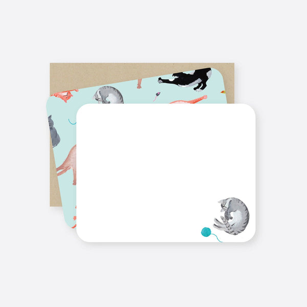 Boxed Notecard Set /8, stretching cats