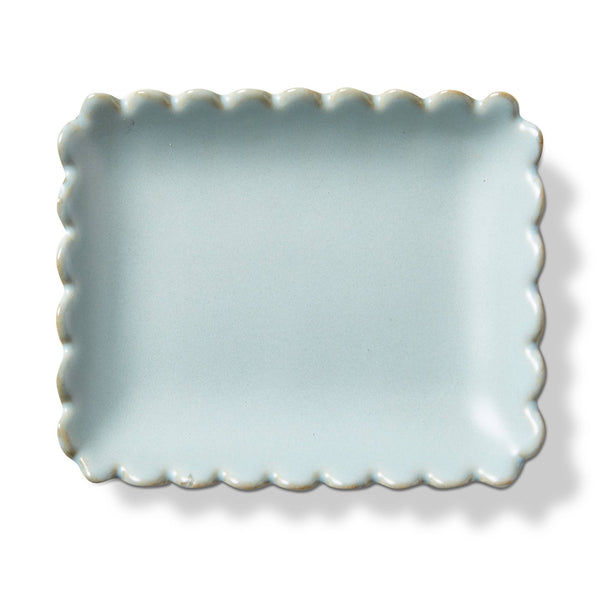 Trinket Scallop Rectangle Dish Light Blue