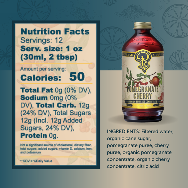Bar/Beverage Mixer: Pomegranate Cherry Syrup 12oz