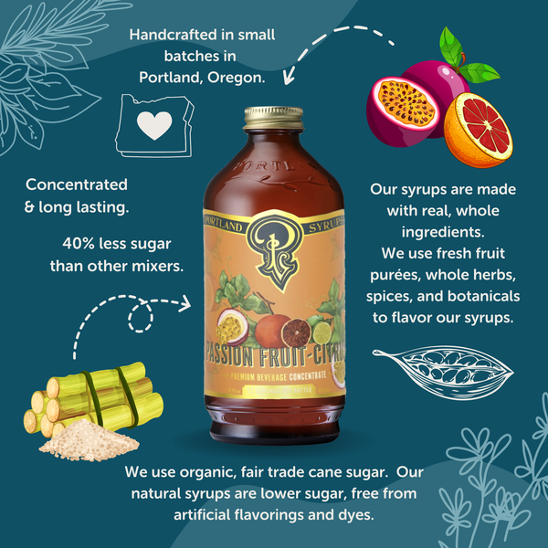 Bar/Beverage Mixer: Passion Fruit Citrus Syrup 12oz