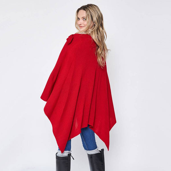 Ruana with Shoulder Strap: Red