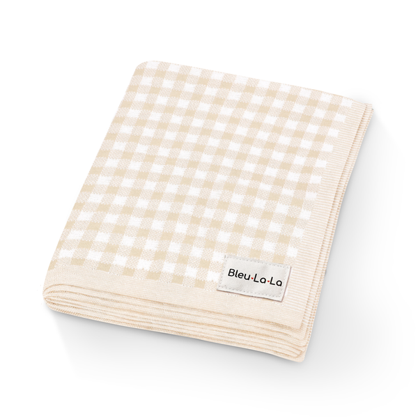 Baby Blanket, 100% Cotton Swaddle Receiving Plaid Pink