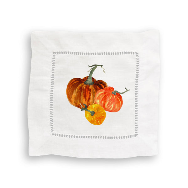 Linen Cocktail Napkin Set, The Perfect Pumpkins