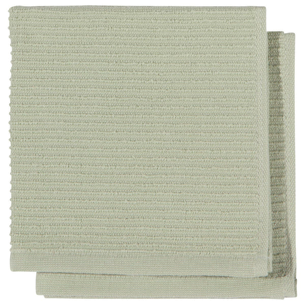 Dishcloths, Sage Green Ripple Set/2