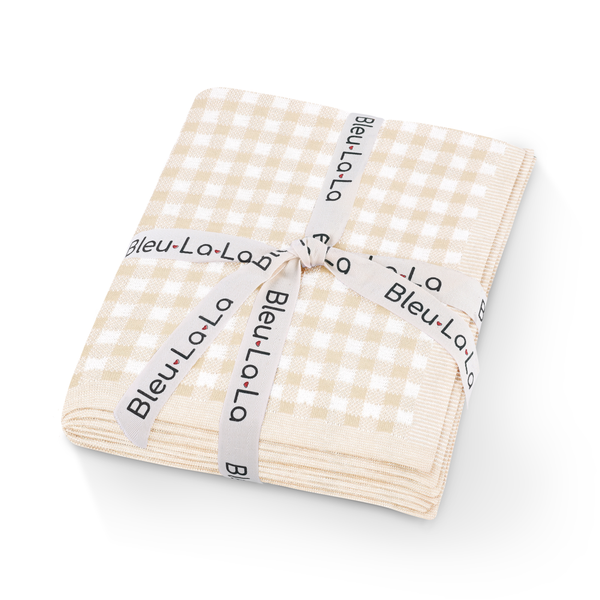 Baby Blanket, 100% Cotton Swaddle Receiving Plaid Pink