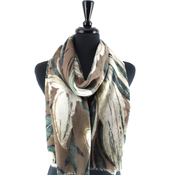 Scarf, Fall Print, Green