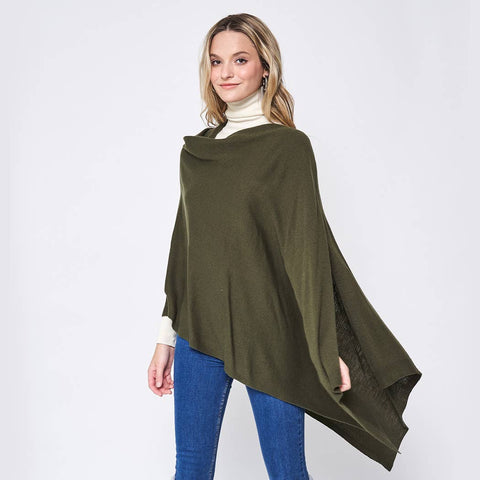 Poncho, Diamond Shape, Olive