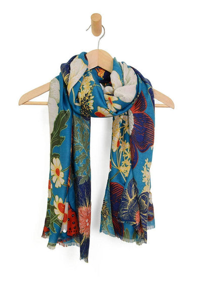 Scarf, Floral Toadstool Turquoise