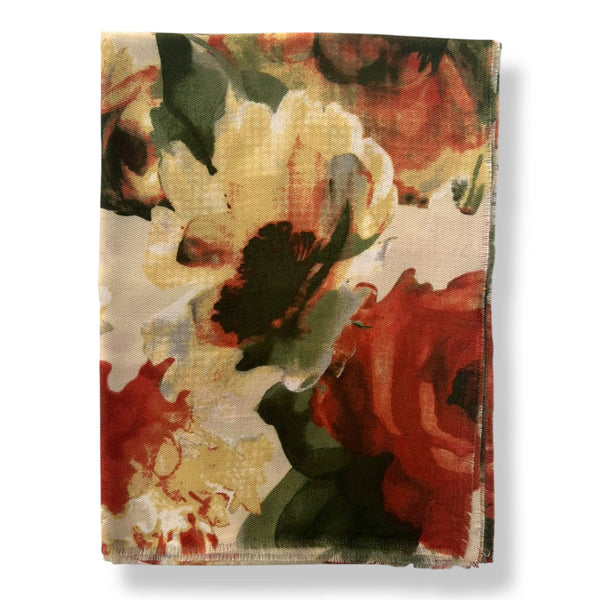 Scarf, Autumn Bloom Watercolour Floral