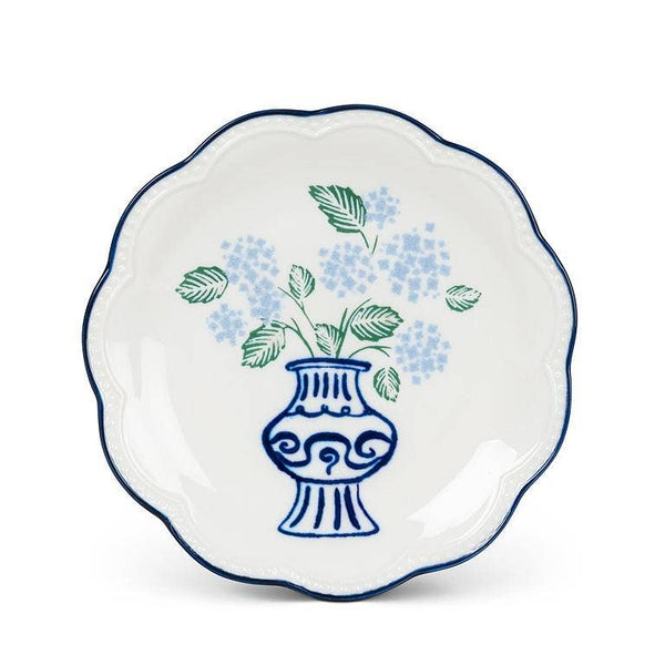 Floral in Vase Small Plate Blue