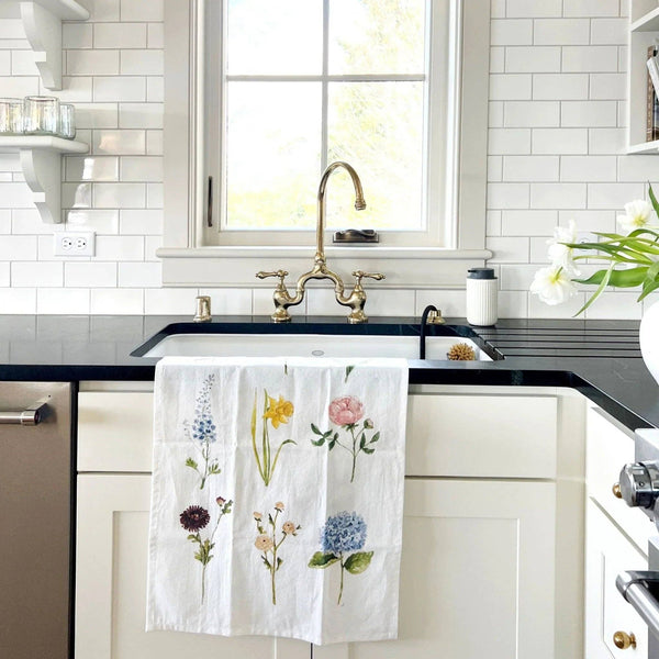 Tea Towel, Flour Sack Garden Flowers
