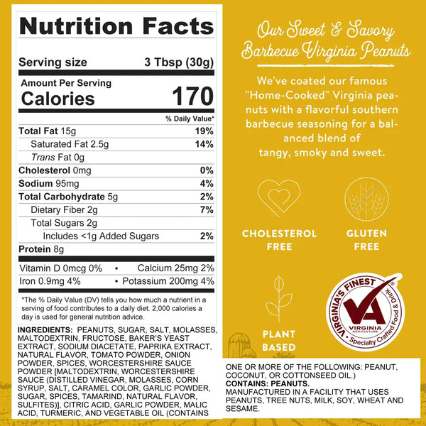 Peanuts, Sweet & Savory Barbecue Virginia Peanuts 12 oz.