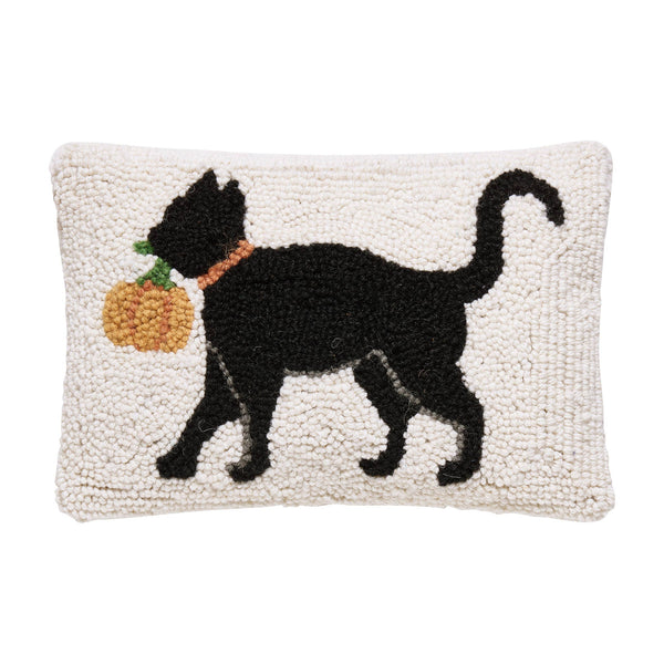 Pillow, Cat With Pumpkin Hook 8x12