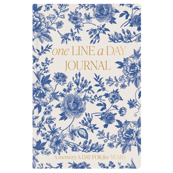 Journal, One Line a Day Blue Flowers