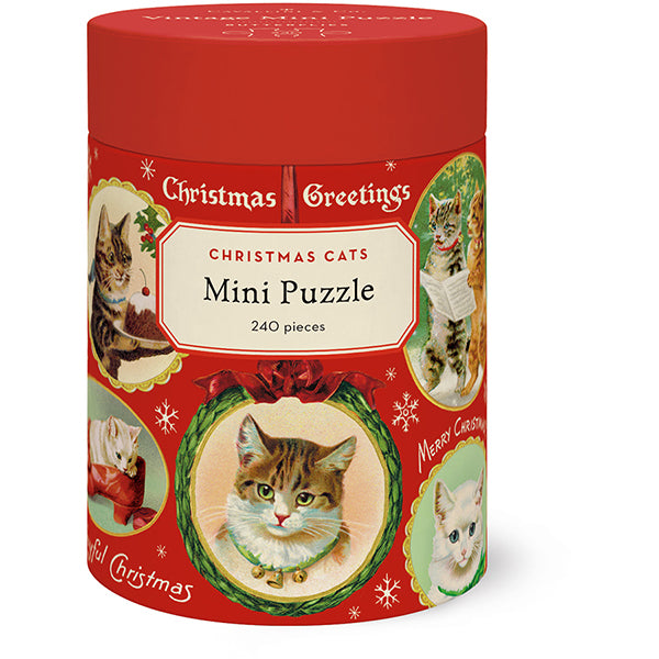 Puzzle Mini, Vintage Christmas Cats