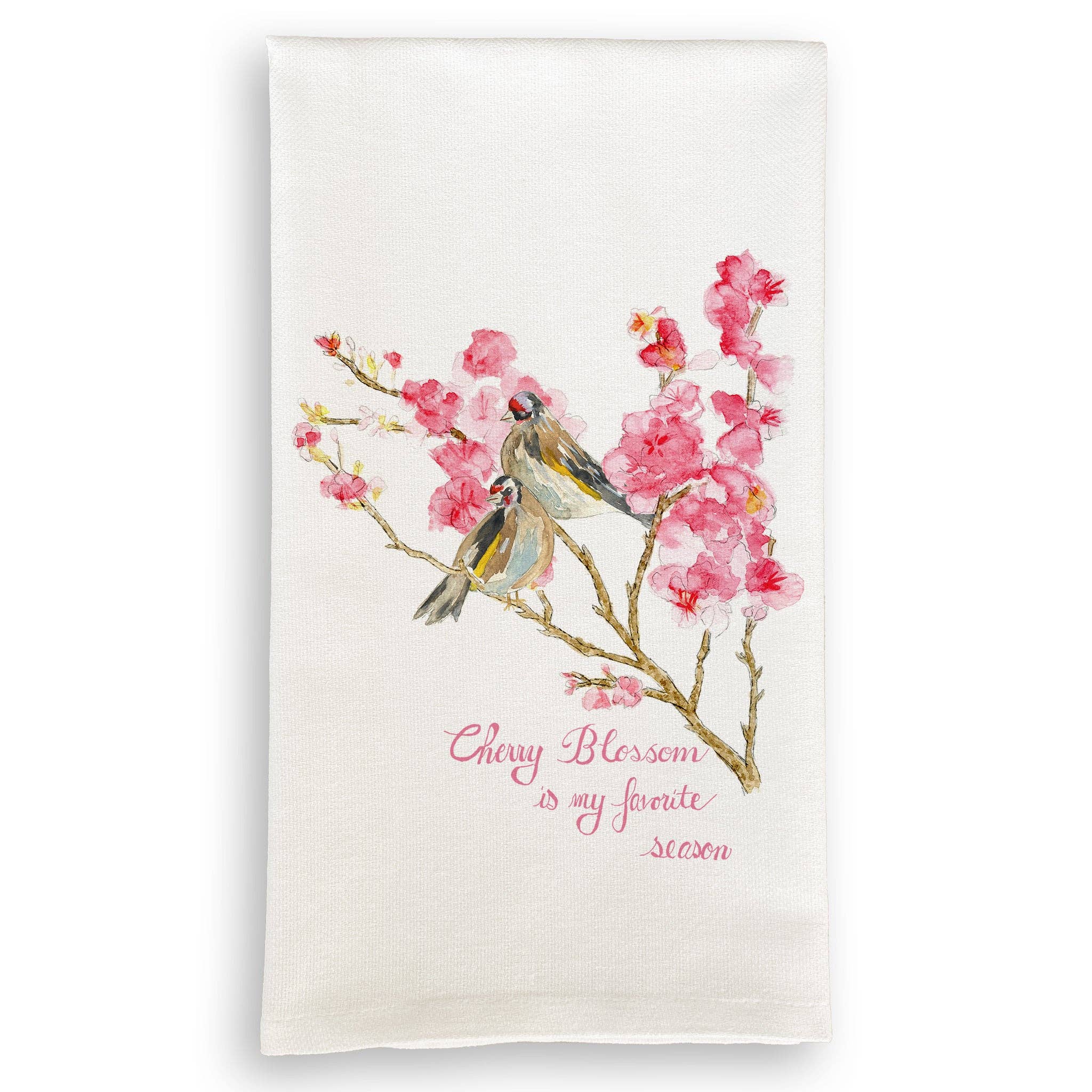 Tea Towel, Cherry Blossom with Bird
