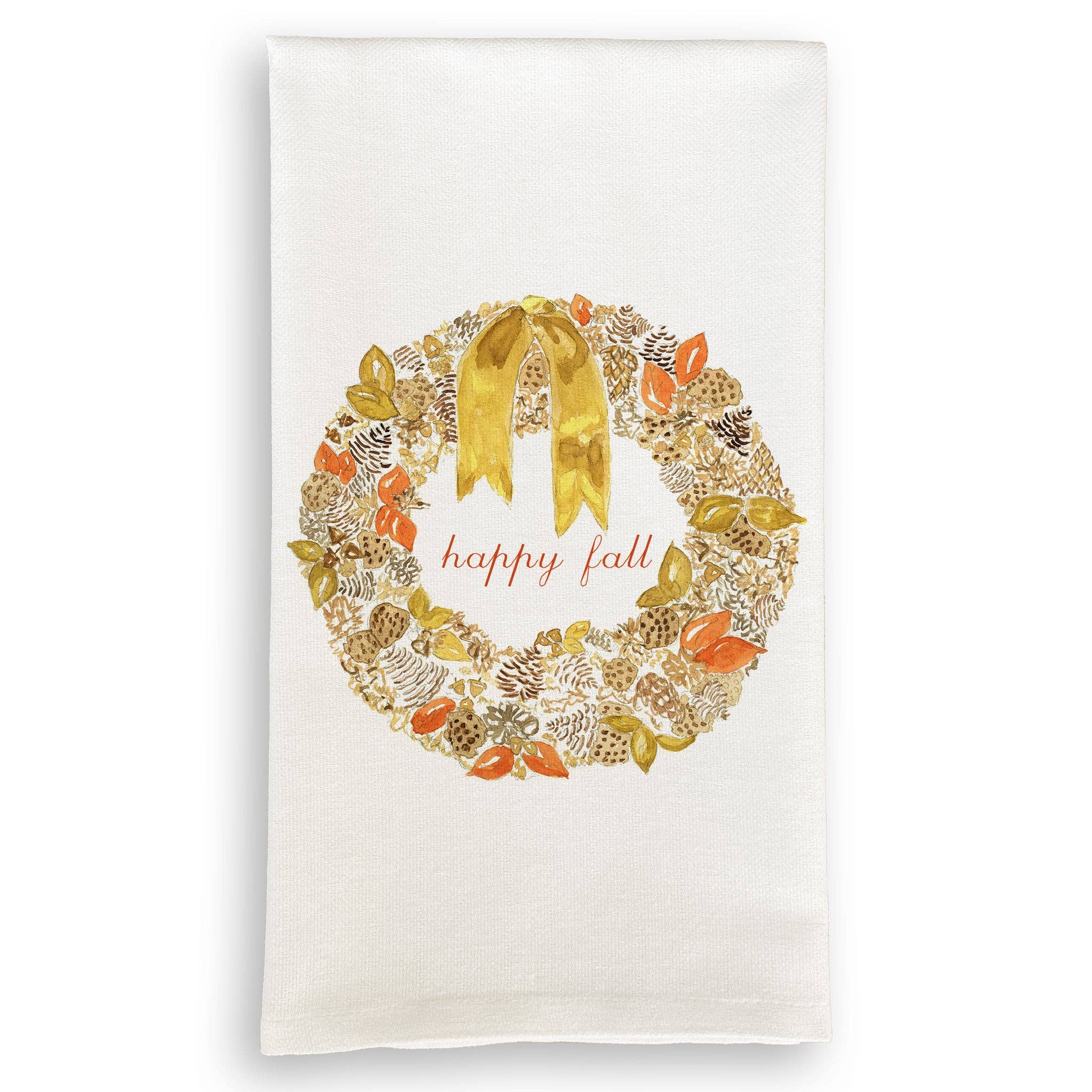 Tea Towel, Happy Fall Wreath