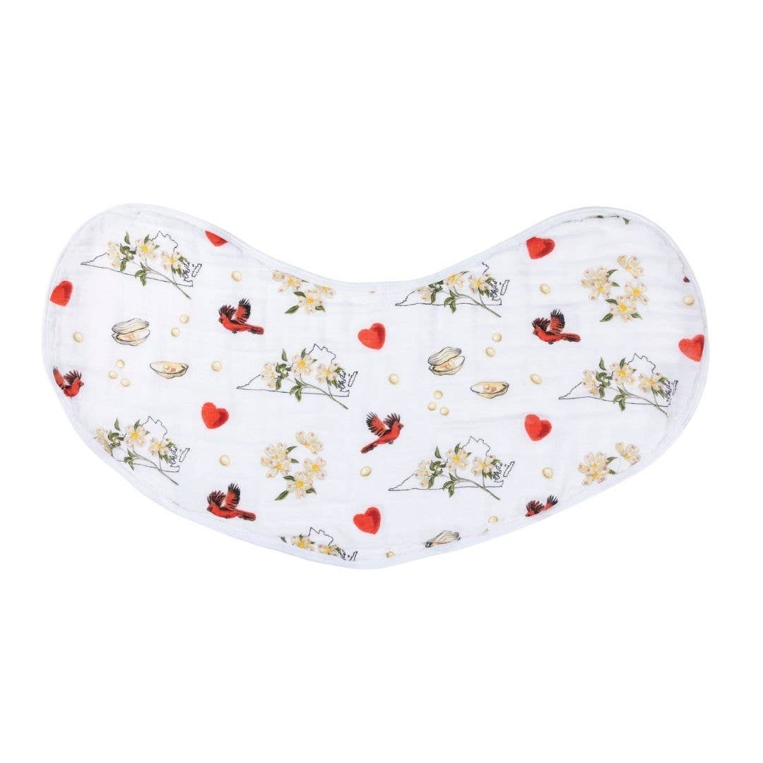 Burp Cloth and Bib, Virginia Florals 2-in-1