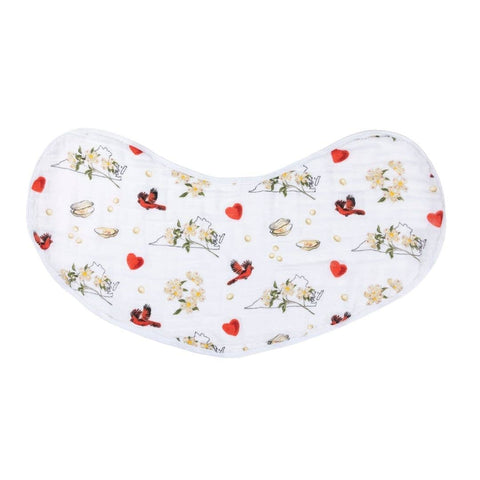 Burp Cloth and Bib, Virginia Florals 2-in-1