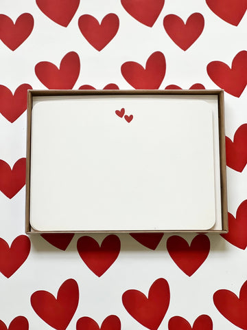 Boxed Notecards, Red Hearts, Pack of 10