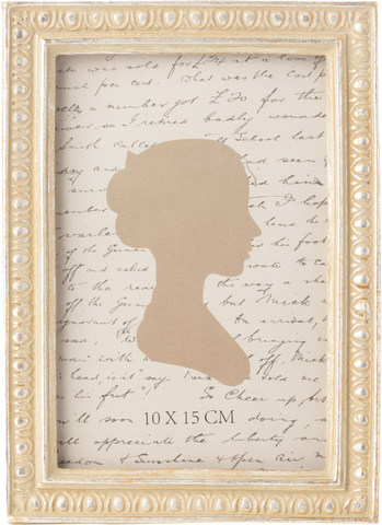 Frame, 4x6, Antique Silver/Cream