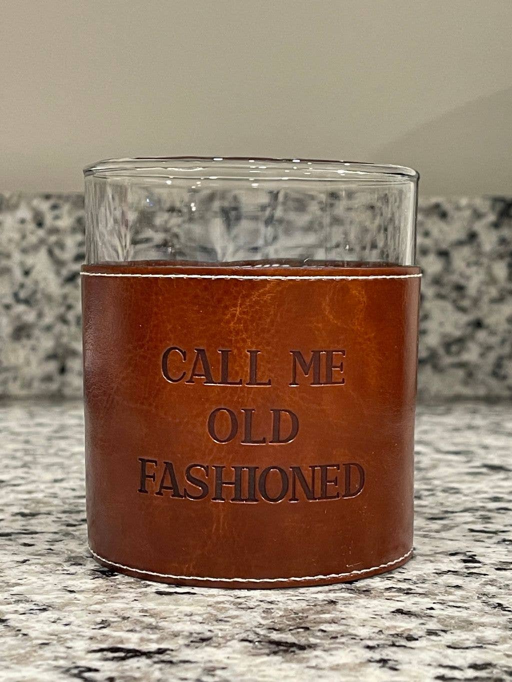 Rocks Glass, Call Me Old Fashioned Faux Leather