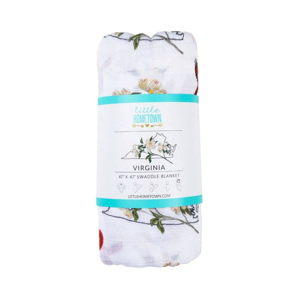 Swaddle Blanket, State of Virginia Floral